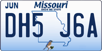 MO license plate DH5J6A
