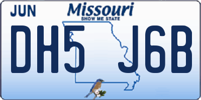MO license plate DH5J6B