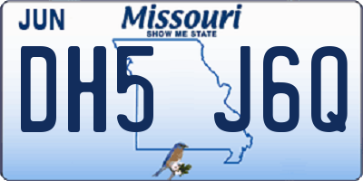 MO license plate DH5J6Q