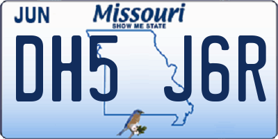 MO license plate DH5J6R