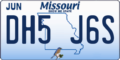 MO license plate DH5J6S