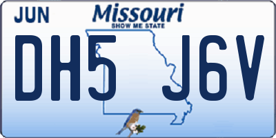 MO license plate DH5J6V