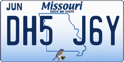 MO license plate DH5J6Y