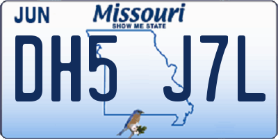 MO license plate DH5J7L