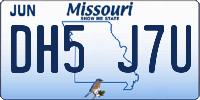 MO license plate DH5J7U