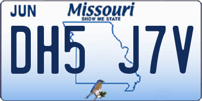 MO license plate DH5J7V