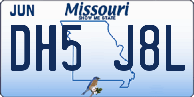 MO license plate DH5J8L