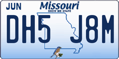 MO license plate DH5J8M