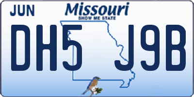 MO license plate DH5J9B