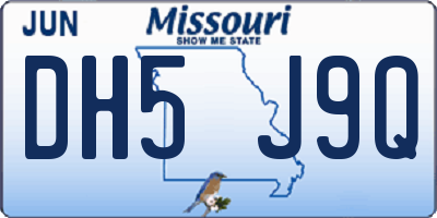 MO license plate DH5J9Q