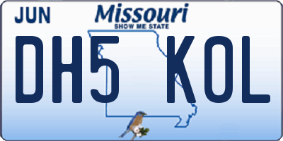 MO license plate DH5K0L