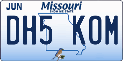 MO license plate DH5K0M