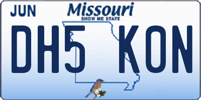 MO license plate DH5K0N
