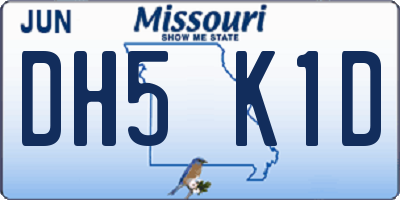 MO license plate DH5K1D