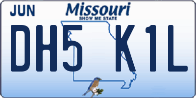 MO license plate DH5K1L