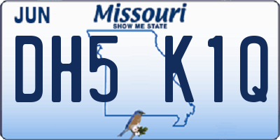 MO license plate DH5K1Q