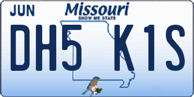 MO license plate DH5K1S