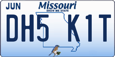 MO license plate DH5K1T