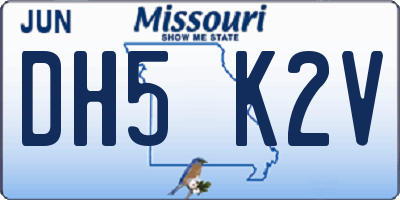 MO license plate DH5K2V