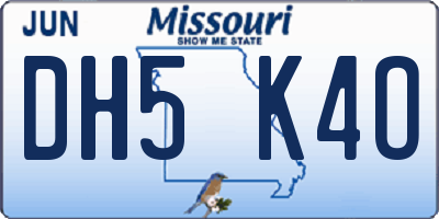 MO license plate DH5K4O
