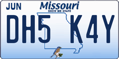MO license plate DH5K4Y