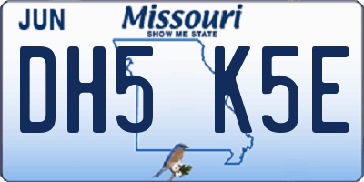 MO license plate DH5K5E