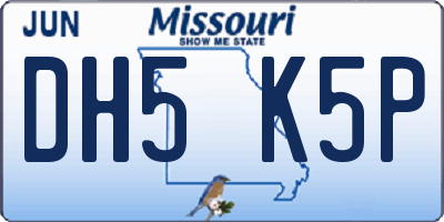 MO license plate DH5K5P