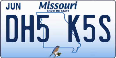MO license plate DH5K5S