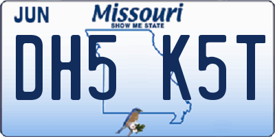 MO license plate DH5K5T