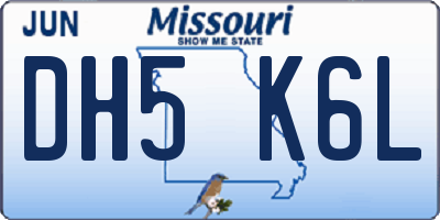 MO license plate DH5K6L
