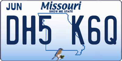 MO license plate DH5K6Q