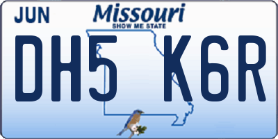 MO license plate DH5K6R