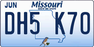 MO license plate DH5K7O