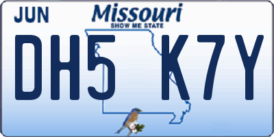 MO license plate DH5K7Y