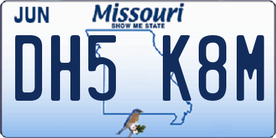 MO license plate DH5K8M