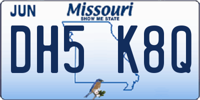 MO license plate DH5K8Q