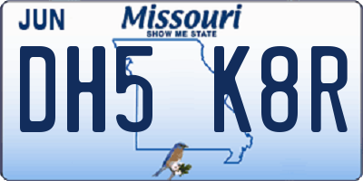 MO license plate DH5K8R