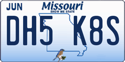 MO license plate DH5K8S