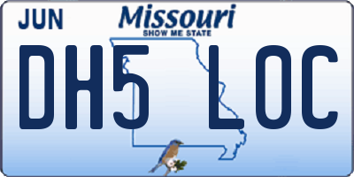 MO license plate DH5L0C