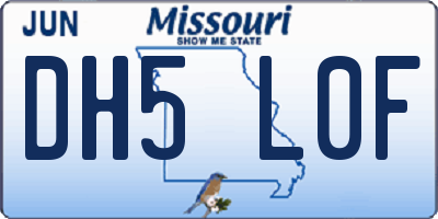 MO license plate DH5L0F