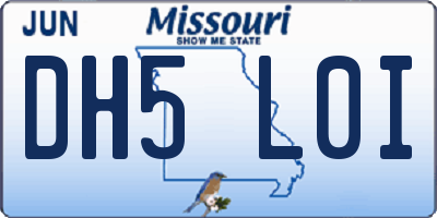 MO license plate DH5L0I