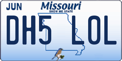 MO license plate DH5L0L
