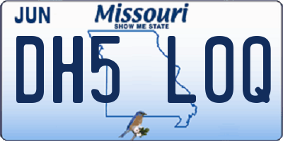 MO license plate DH5L0Q