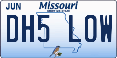 MO license plate DH5L0W