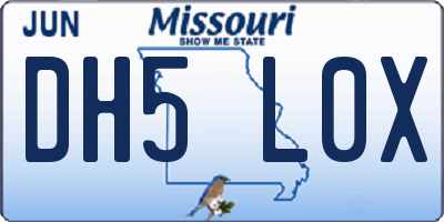 MO license plate DH5L0X