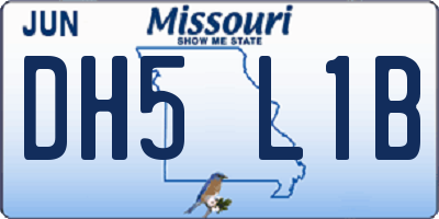 MO license plate DH5L1B