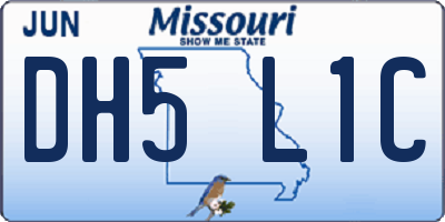MO license plate DH5L1C