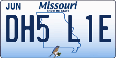 MO license plate DH5L1E
