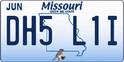 MO license plate DH5L1I