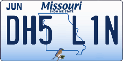 MO license plate DH5L1N